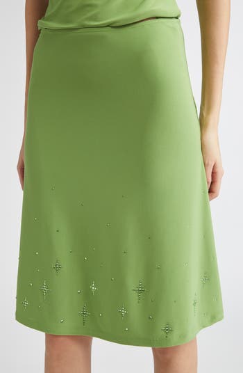 【関税込み】Sandy Liang グリーン Emolga ミディアムスカート Green Emolga Midi Skirt by Sandy Liang on Sale