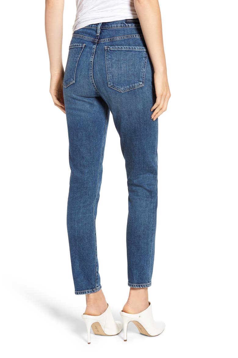Olivia High Waist Ankle Slim Jeans, Alternate, color, SOLO