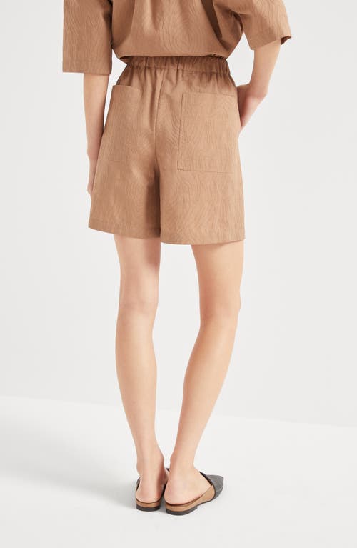 Brunello Cucinelli Baggy Shorts In Rust Brown