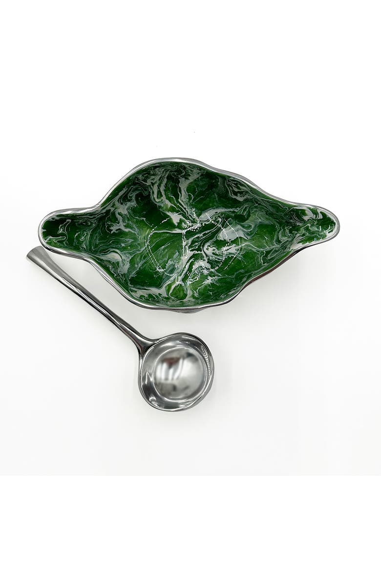 Verdura Sauce Boat W/ Ladle, Alternate, color, Green