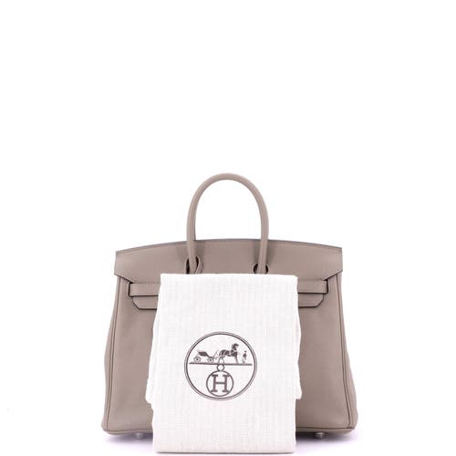 Pre-owned Hermes  Hermes Birkin Handbag Grey Swift With Palladium Hardware 25 In Gray