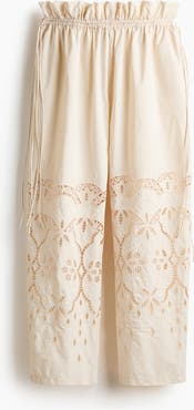 H&M Broderie Anglaise Drawstring Trousers