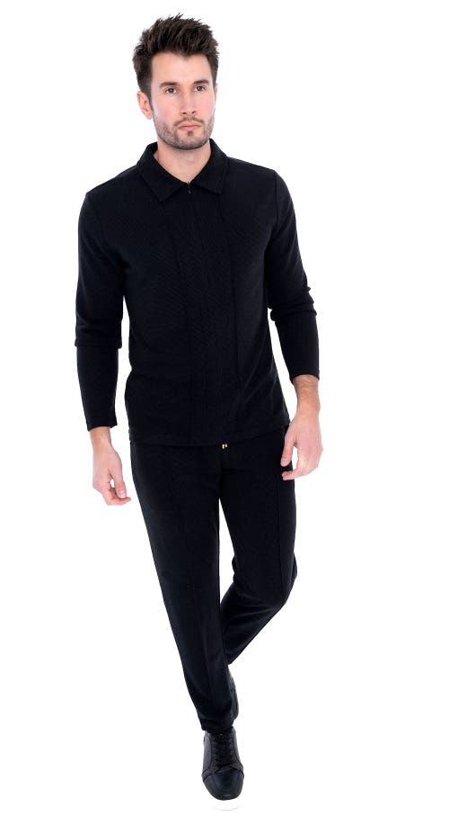 Dai Moda Long Sleeve Zip Neck Knit Top