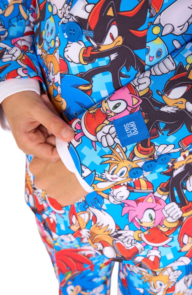 OppoSuits Kids' Sonic the Hedgehog<sup>™</sup> Two-Piece Suit & Tie Set, Alternate, color, Blue Multi