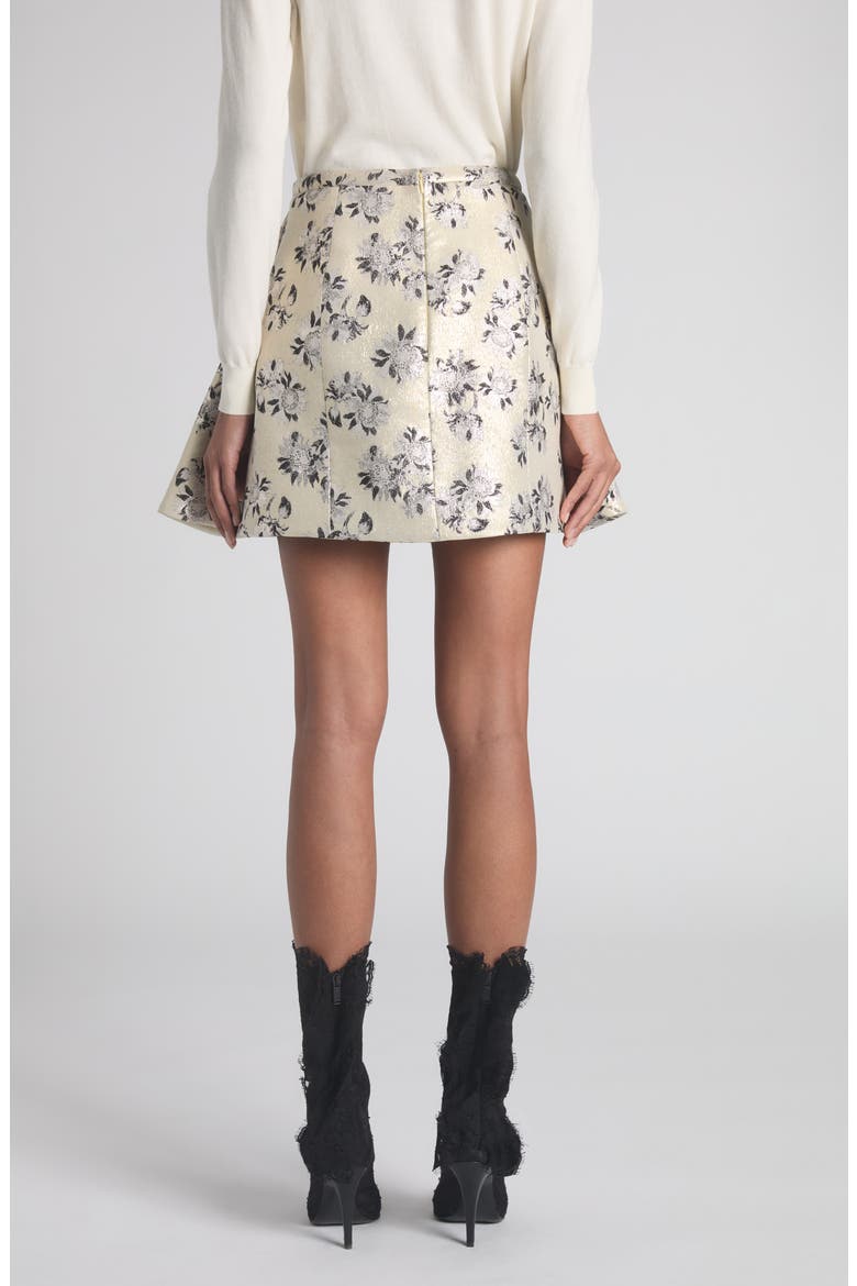 Floral Brocade Miniskirt, Alternate, color, IVORY