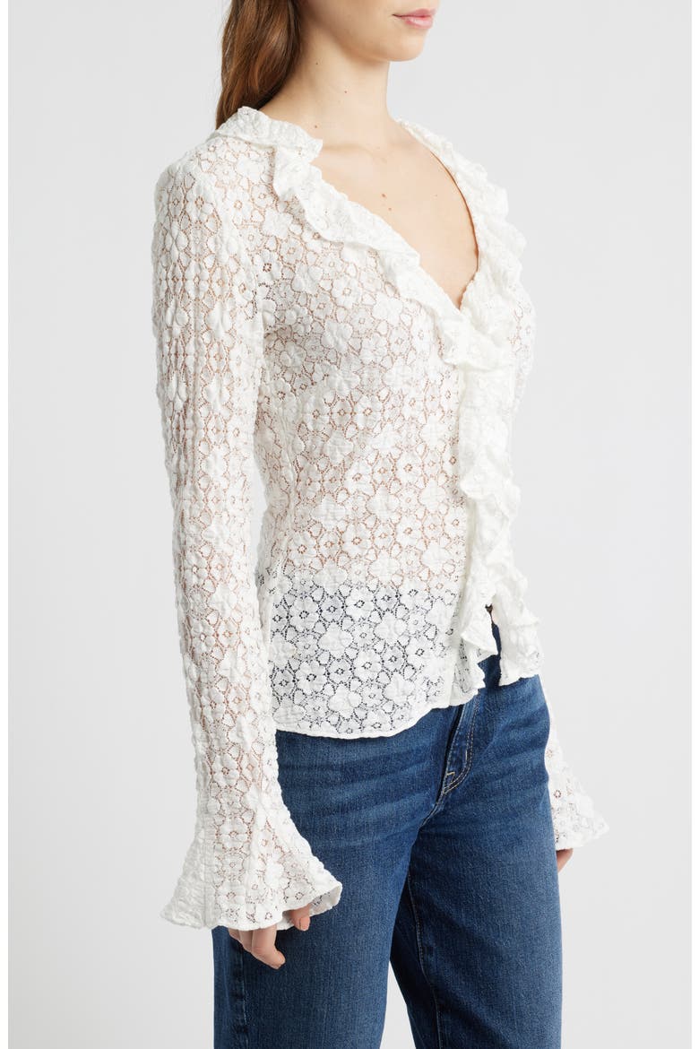 The Gabriella Ruffle Lace Top, Alternate, color, WHITE