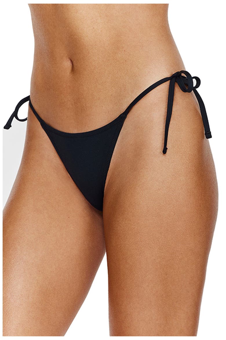 Midnight Side Tie Bikini Bottom - Mid Rise, Alternate, color, Black