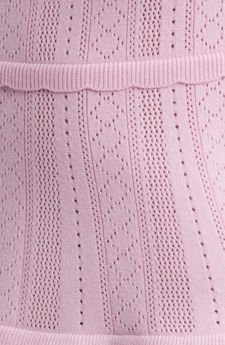 LoveShackFancy Laighton Pointelle Knit Dress, Alternate, color, Candy Floss Pink
