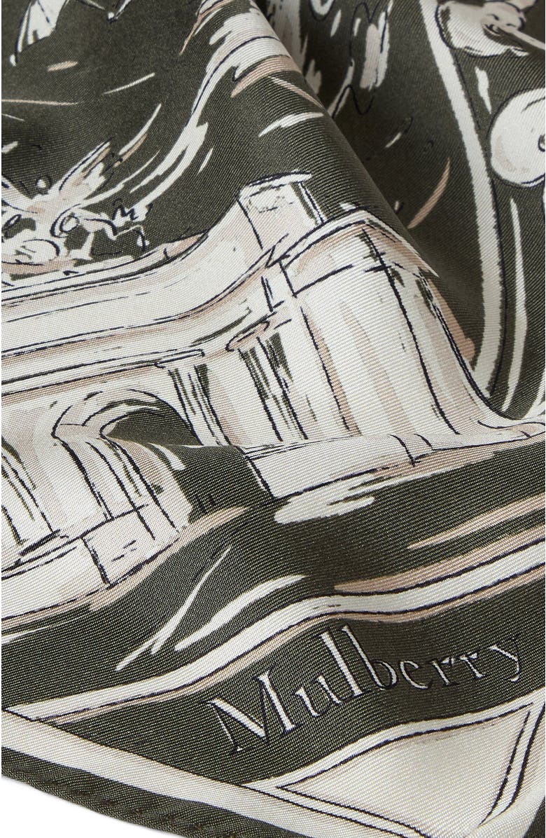 Mulberry Square Scarf - British Park, Alternate, color, Juniper Green