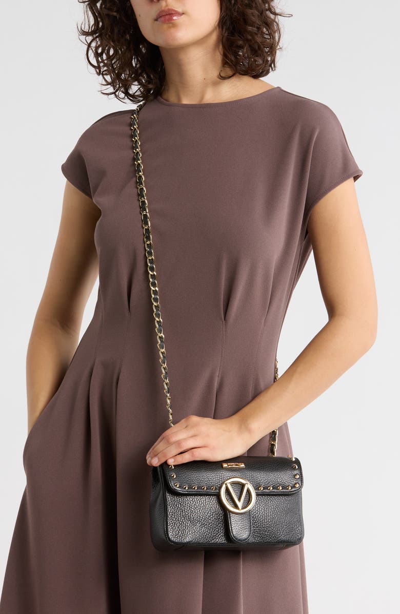 VALENTINO BY MARIO VALENTINO Poisson Preciosa Leather Crossbody Bag, Alternate, color, Black