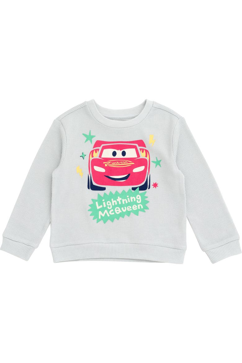Pixar Loungewear 2-Piece Sweatshirt and Waffle Pants Set, Alternate, color, McQueen Grey