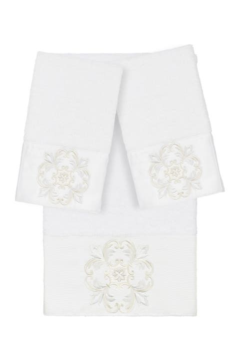 Alyssa 3-Piece Embellished Towel - White