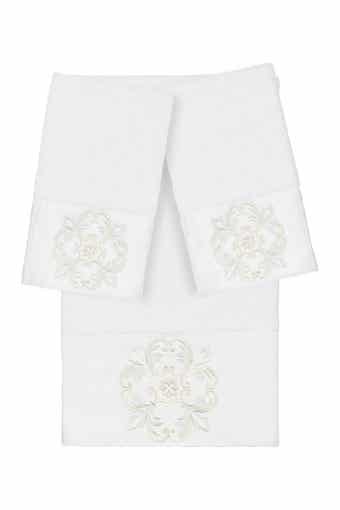 Linum Home Textiles Alyssa 3-Piece Embellished Towel - White