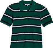 Sporty & Rich Serif Logo Cotton & Silk Pique Polo