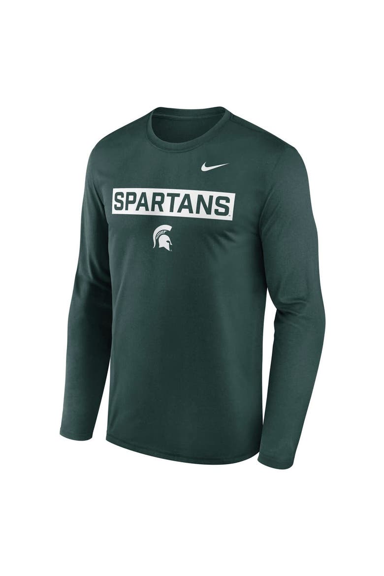 Men's Nike Green Michigan State Spartans Primetime Campus 2-Hit Legend Dri-FIT Long Sleeve T-Shirt, Alternate, color, Green