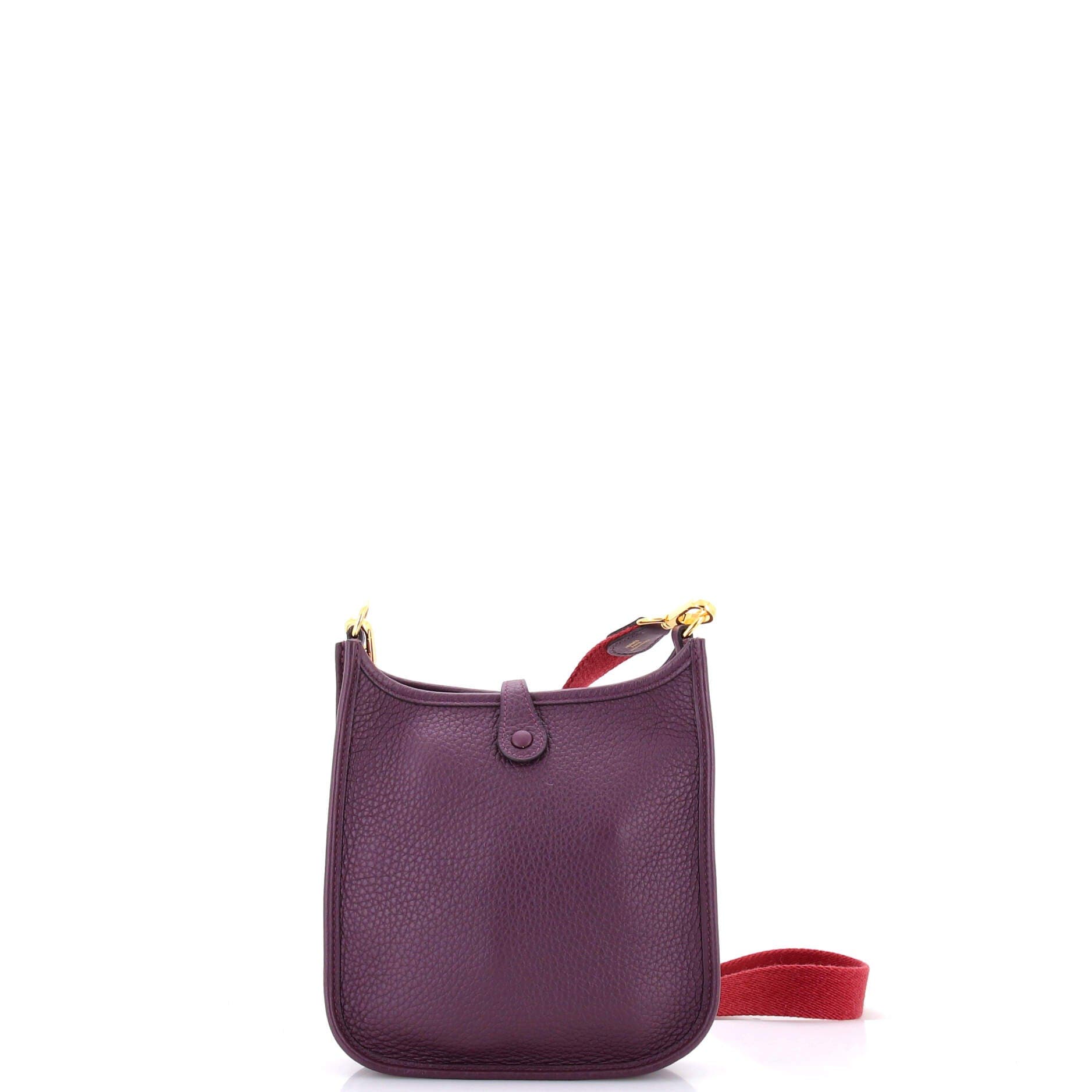 Pre-Owned Hermes Evelyne Bag Gen III Clemence TPM, Alternate, color, Cassis
