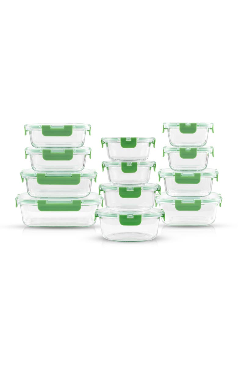 JoyJolt 24-Piece Glass Food Storage Containers with Lids, Main, color,
