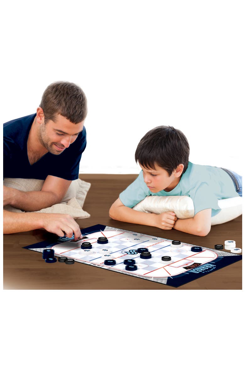 Seattle Kraken Checkers Board Game, Alternate, color, Multicolor