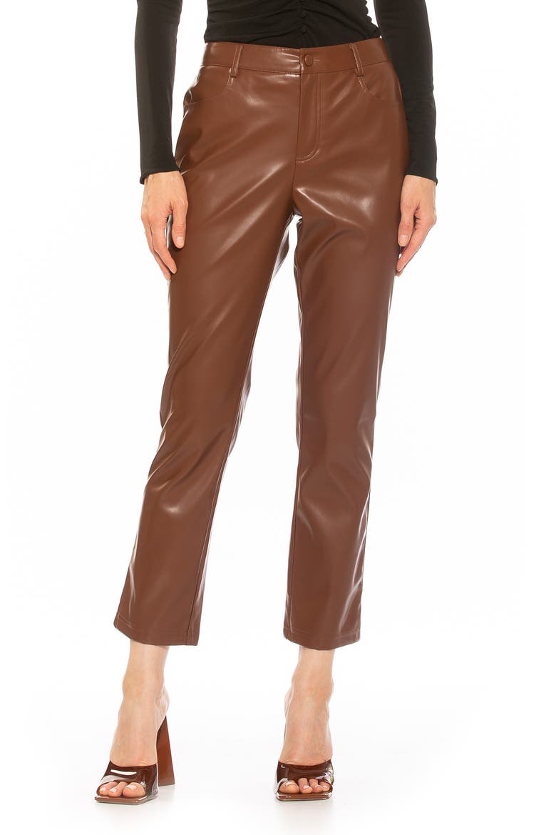 Mila Faux Leather Pants, Main, color, CAMEL