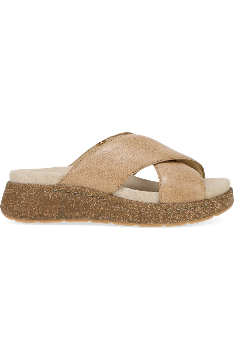 Dansko Bridget Platform Wedge Slide Sandal, Alternate, color, Honey Distressed