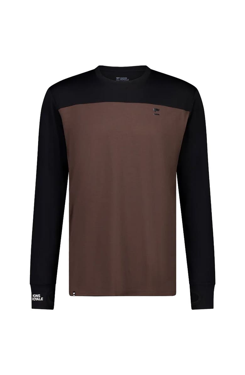 Mons Royale Yotei Tech Long-Sleeve Top - Men's, Alternate, color, Cedar/Black