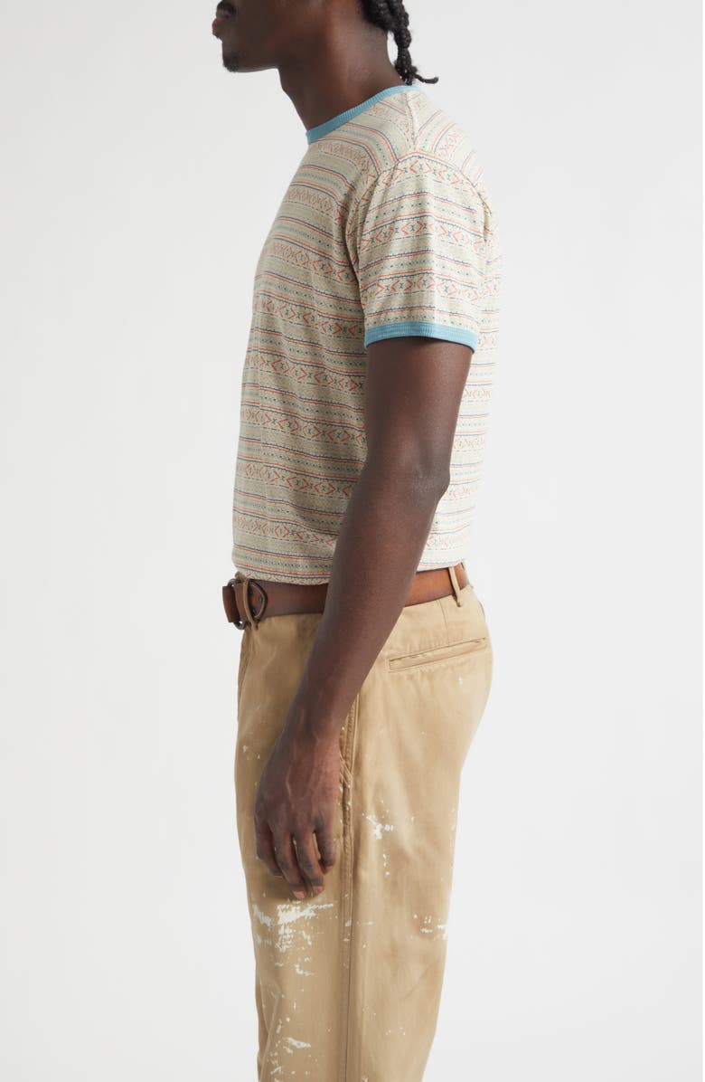 Double RL Southwestern Print Ringer T-Shirt, Alternate, color, Cream/ Multi