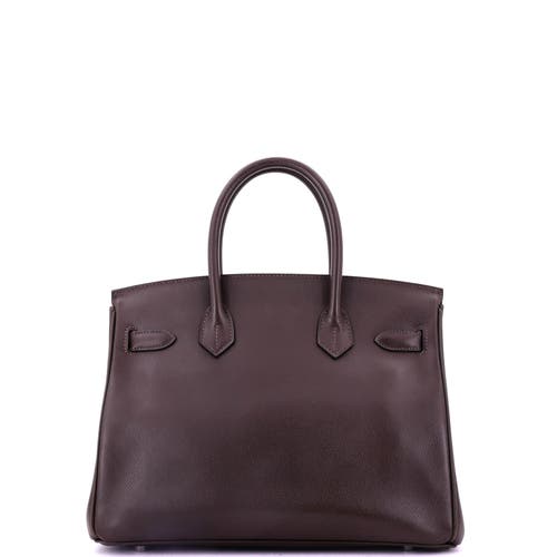 Pre-owned Hermes Hermes Birkin Handbag Brown Epsom With Palladium Hardware 30 In Brown