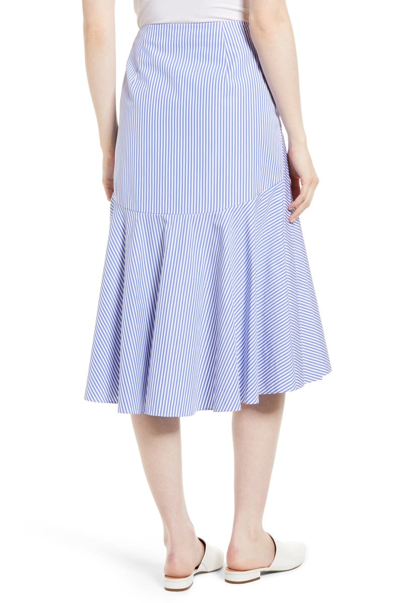 Nordstrom Signature Asymmetrical Stripe Cotton Skirt, Alternate, color,