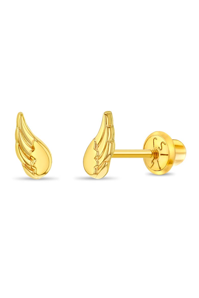 14k Angel Wings Earrings, Main, color, Gold