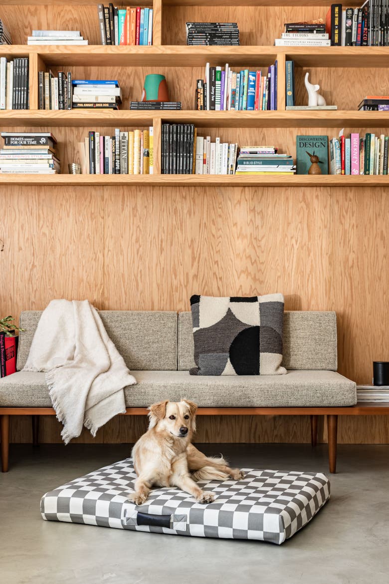 Checker Dog Bed, Alternate, color, Grey