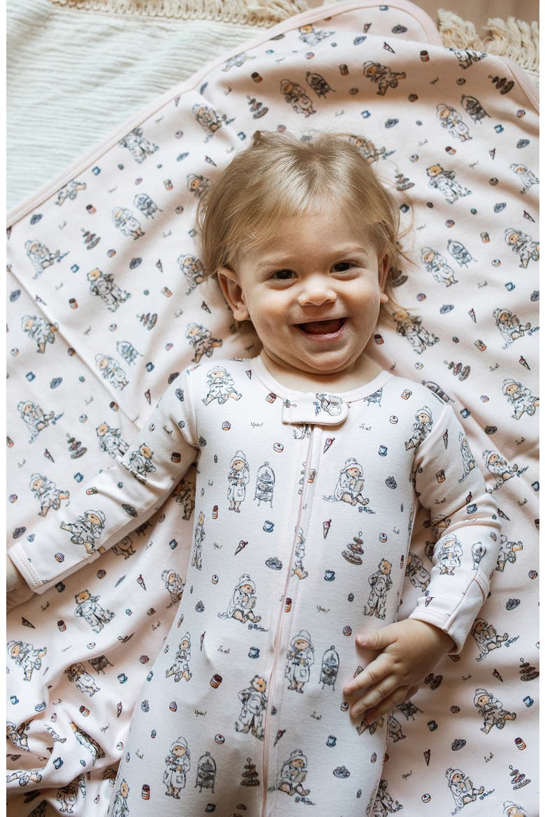 x Paddington Bear™ Organic Cotton Zip Footie, Alternate, color, SWEET PADDINGTON