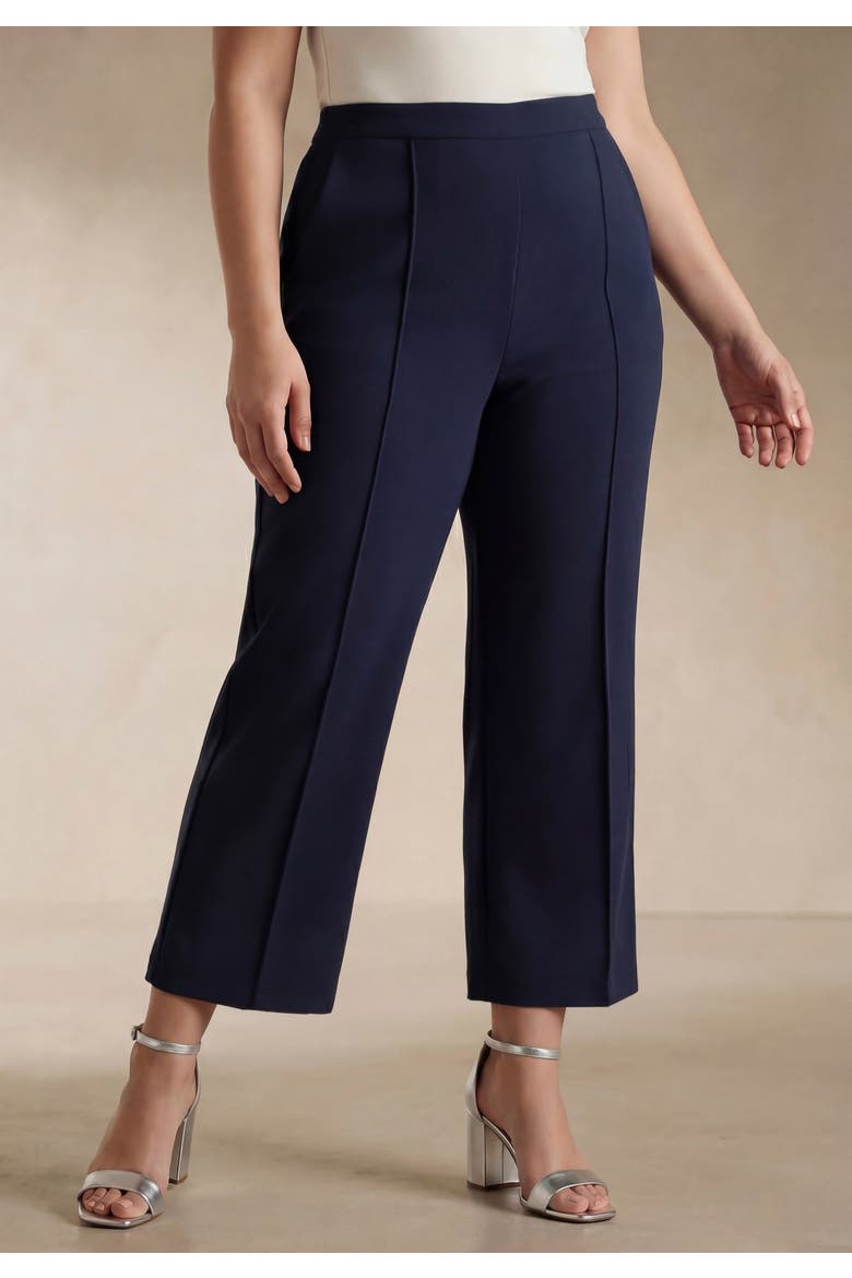 Perfectease Wide Leg Crop Pant, Alternate, color, NAVY