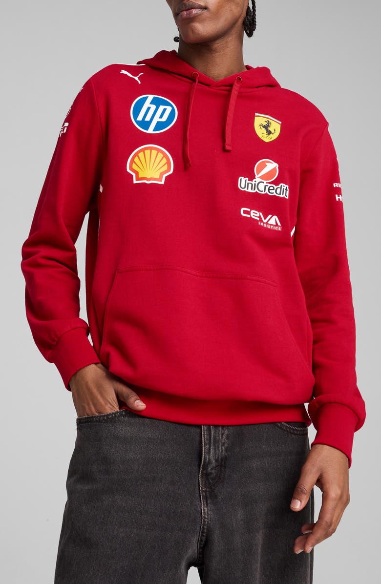 PUMA x 2025 Scuderia Ferrari HP Driver Hoodie, Main, color, Dark Cherry