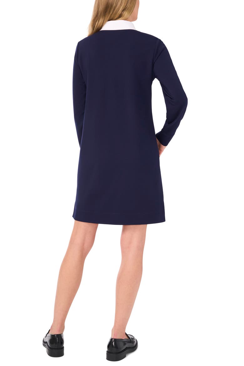Contrast Collar Long Sleeve Polo Shirtdress, Alternate, color, CLASSIC NAVY