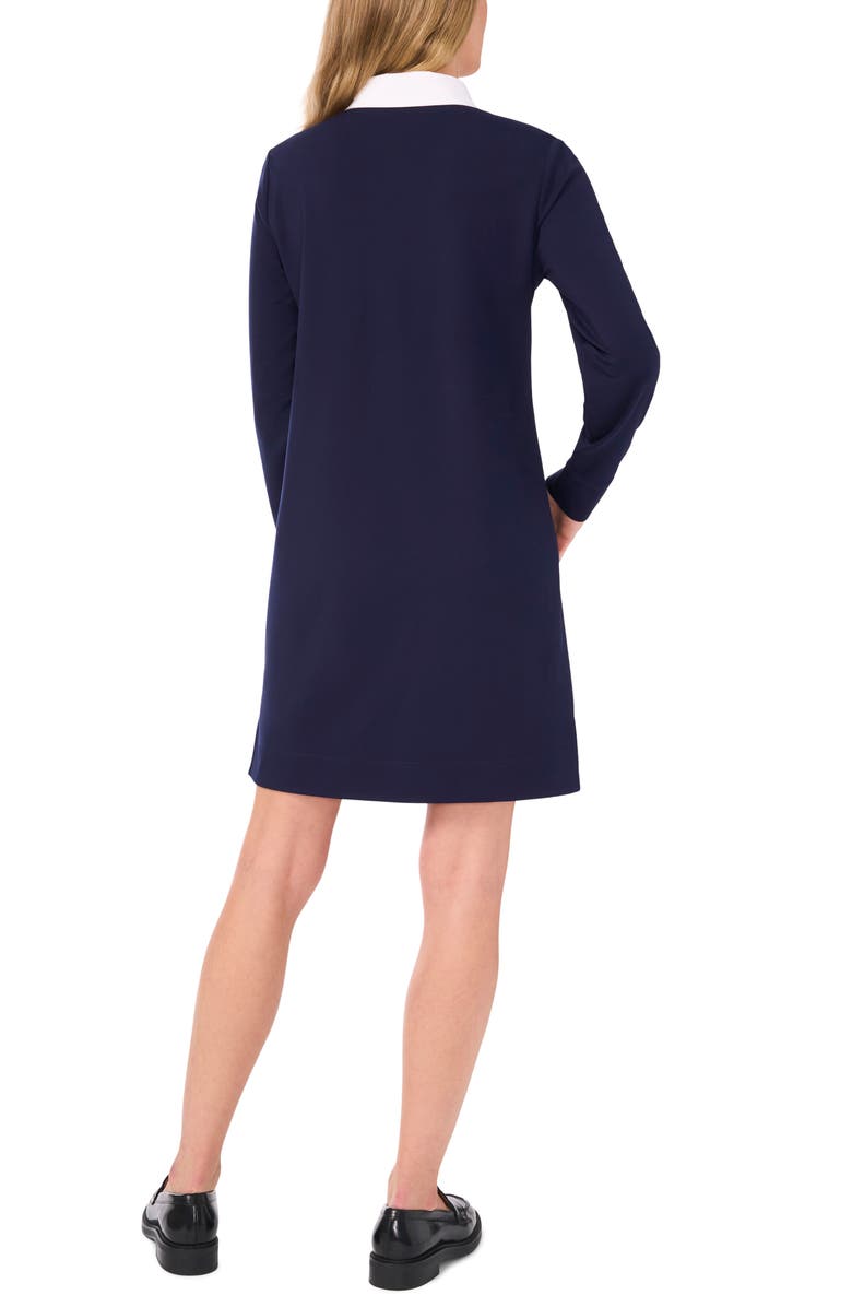 CeCe Contrast Collar Long Sleeve Polo Shirtdress, Alternate, color, 