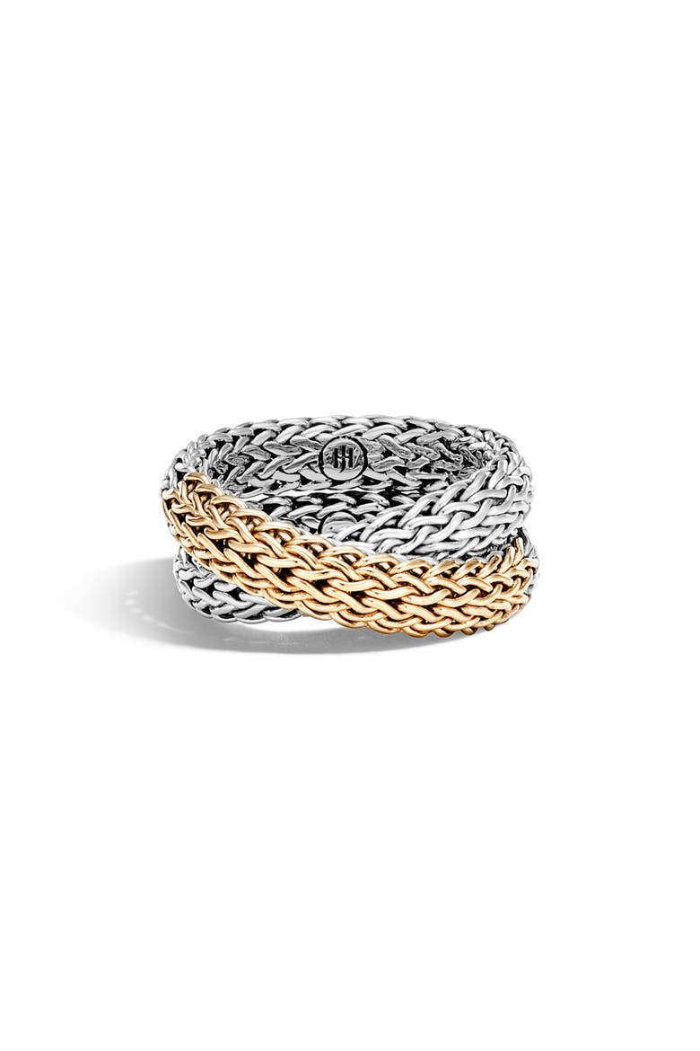 'Classic Chain' Overlap Ring, Alternate, color, SILVER/ GOLD