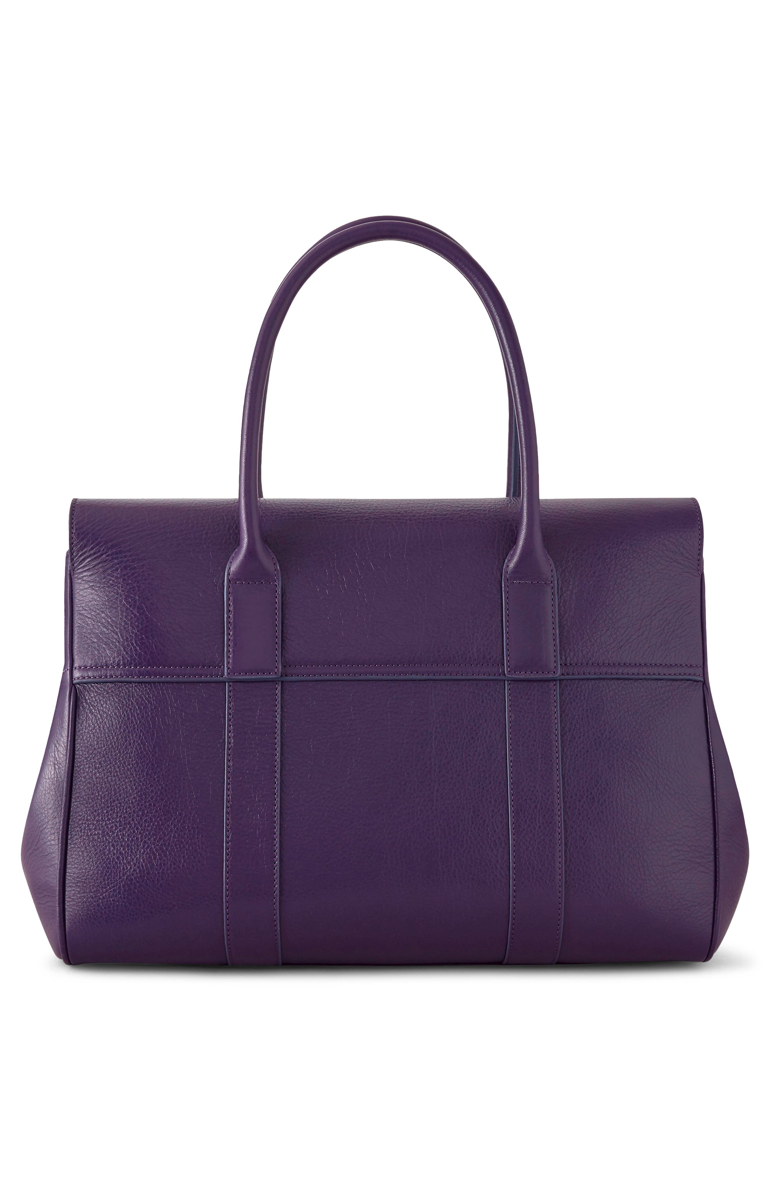 Bayswater High Shine Leather Satchel, Alternate, color, AMETHYST