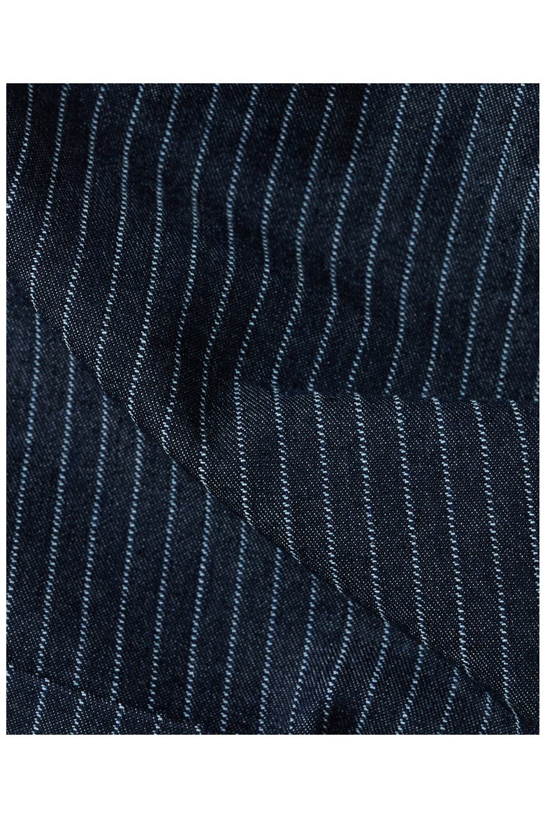 Isola Pinstripe Denim Strapless Top, Alternate, color, INDIGO BLUE