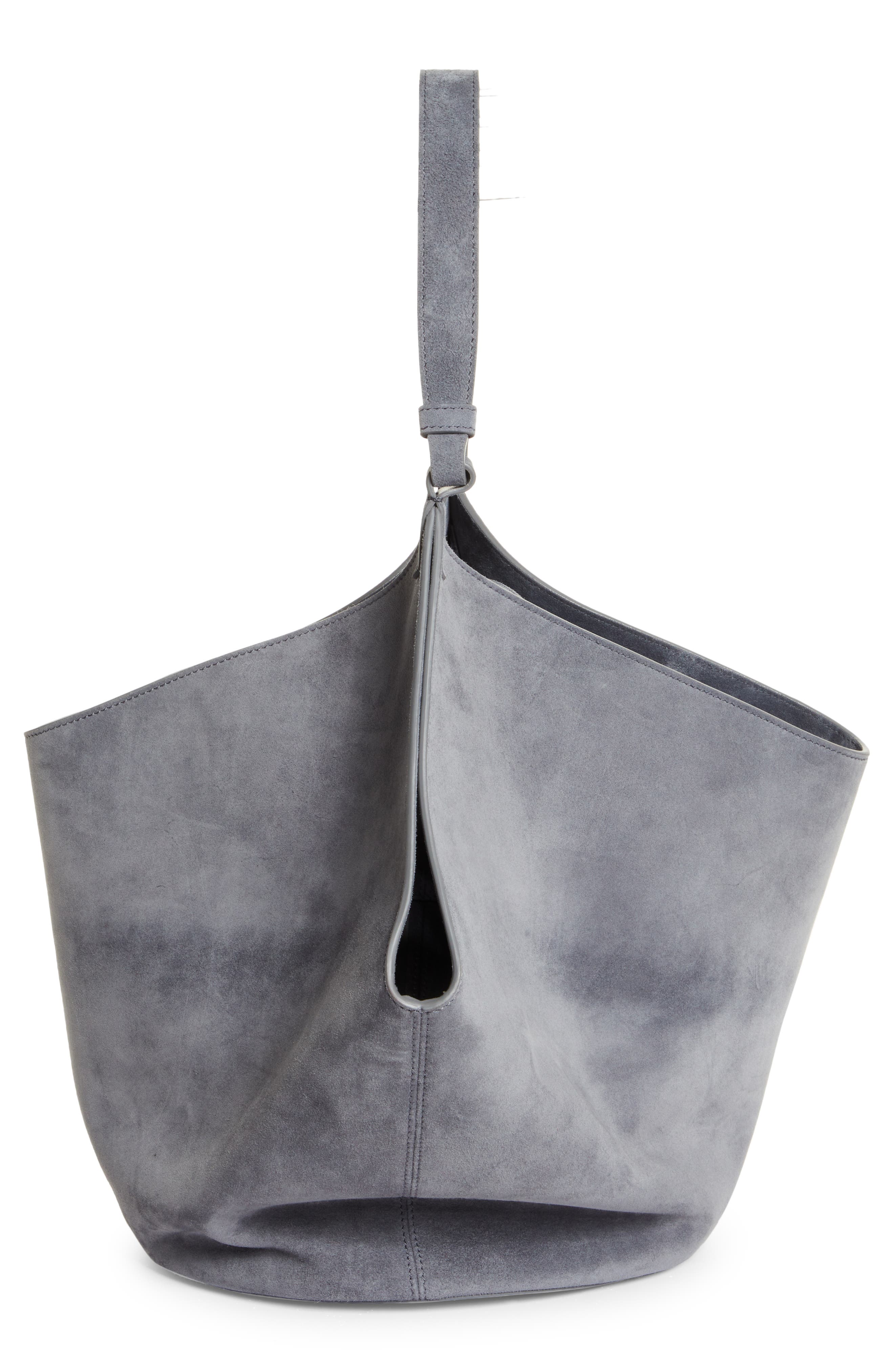 Medium Lotus Suede Tote, Alternate, color, SLATE