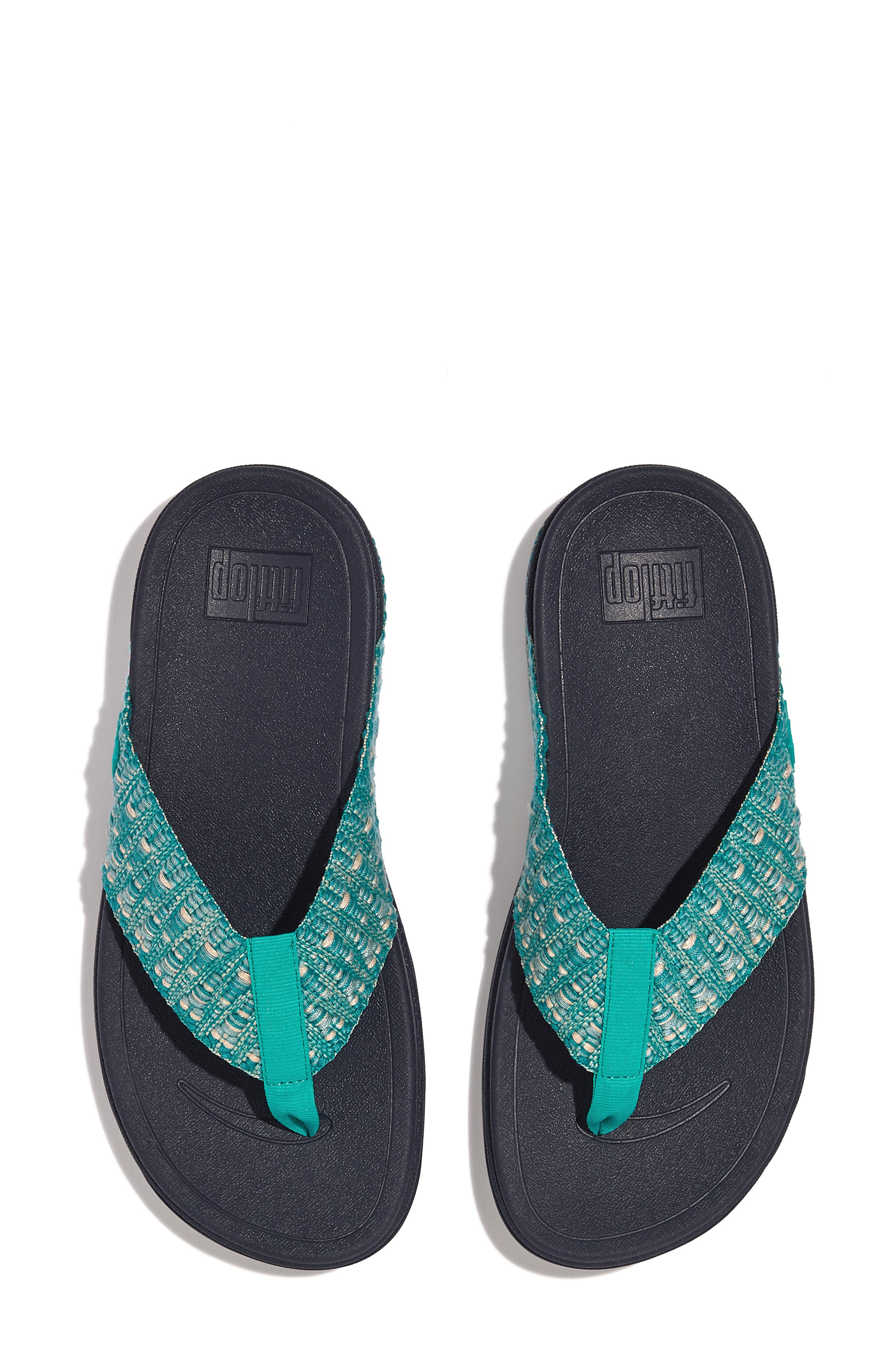 Surfa Geo Webbing Flip Flop, Alternate, color, TAHITI BLUE