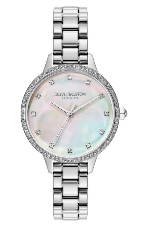 Captivate Mother-of-Pearl & Crystal Bracelet Watch, 34mm