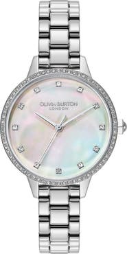 Olivia Burton Captivate Mother-of-Pearl & Crystal Bracelet Watch, 34mm