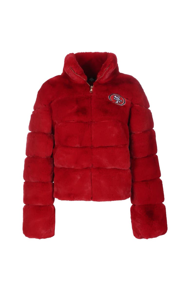 CUCE Women's Cuce  Scarlet San Francisco 49ers Faux Fur Full-Zip Coat, Alternate, color, Scarlet