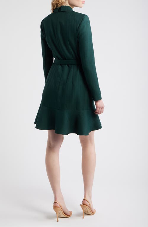 Eliza J Long Sleeve Blazer Dress In Green