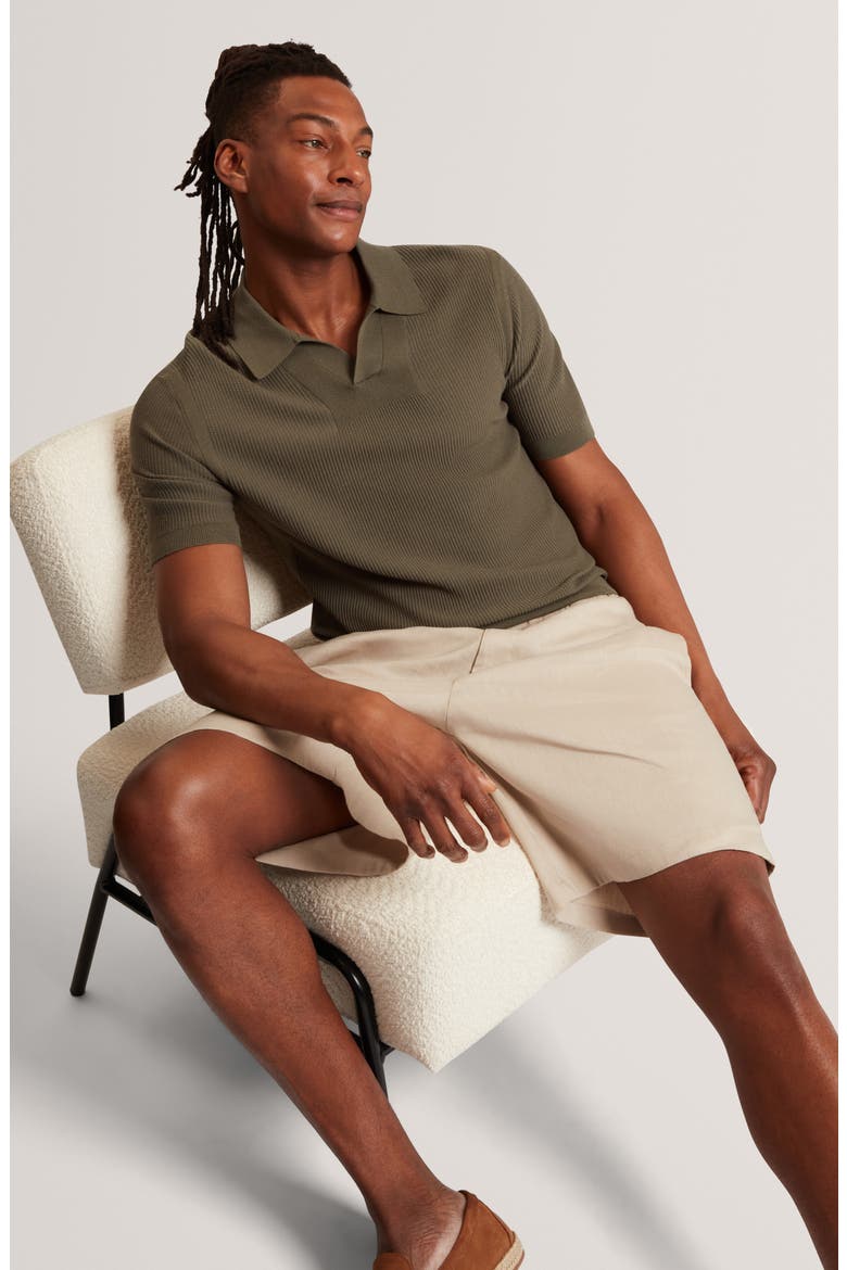 Aindrea Johnny Collar Polo, Alternate, color, KHAKI
