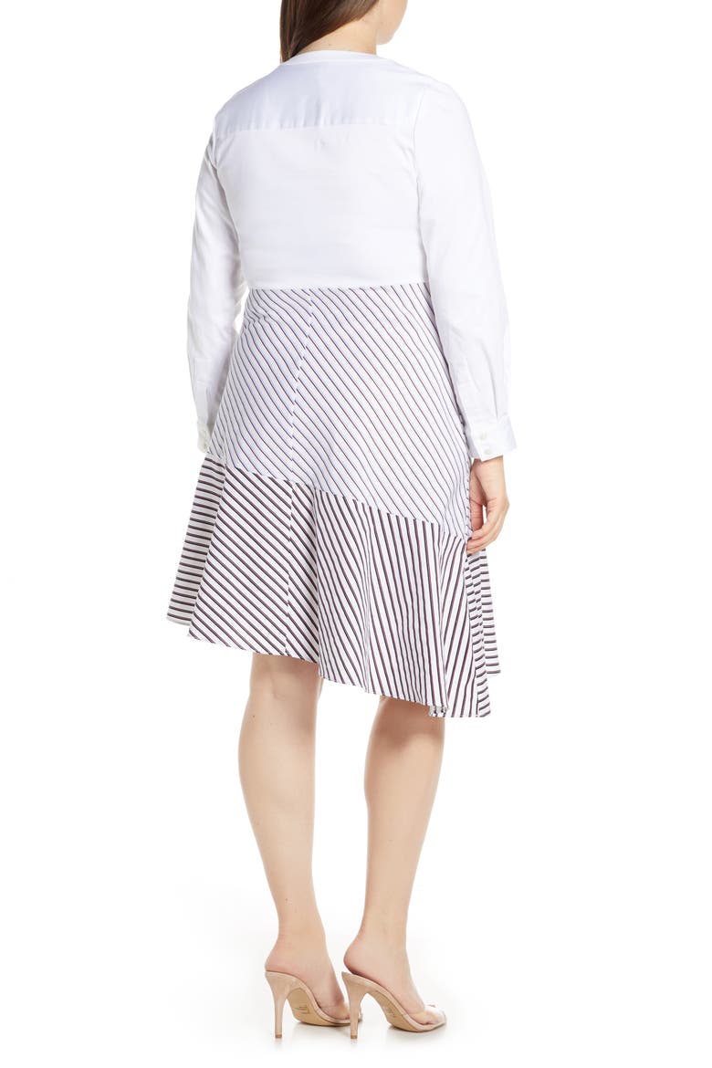 Asymmetrical Shirtdress, Alternate, color, BLACK- NAVY