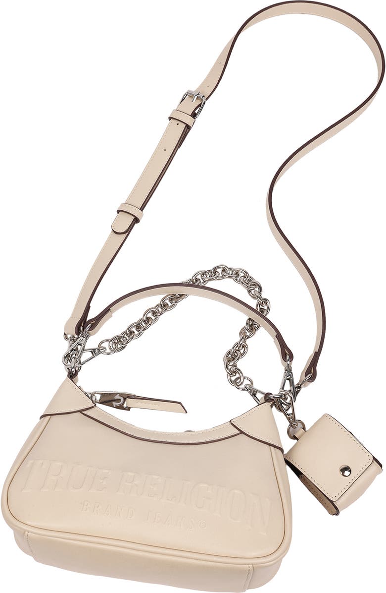 True Religion Punto Logo Zip Shoulder Bag, Alternate, color,