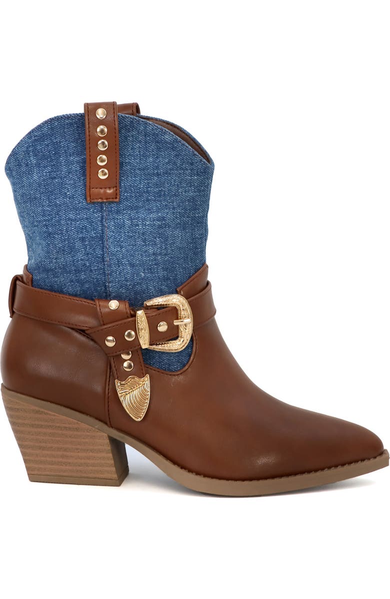 Seven7 Western Two-Tone Bootie, Alternate, color, Denim