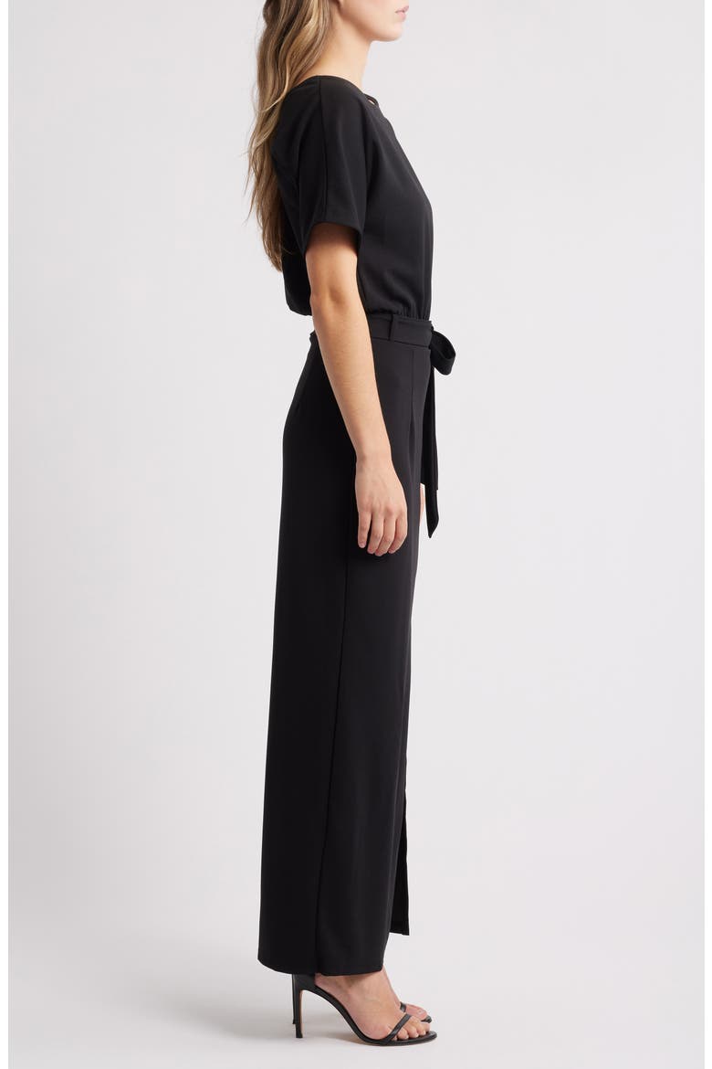Leif Tie Waist Maxi Dress, Alternate, color, BLACK