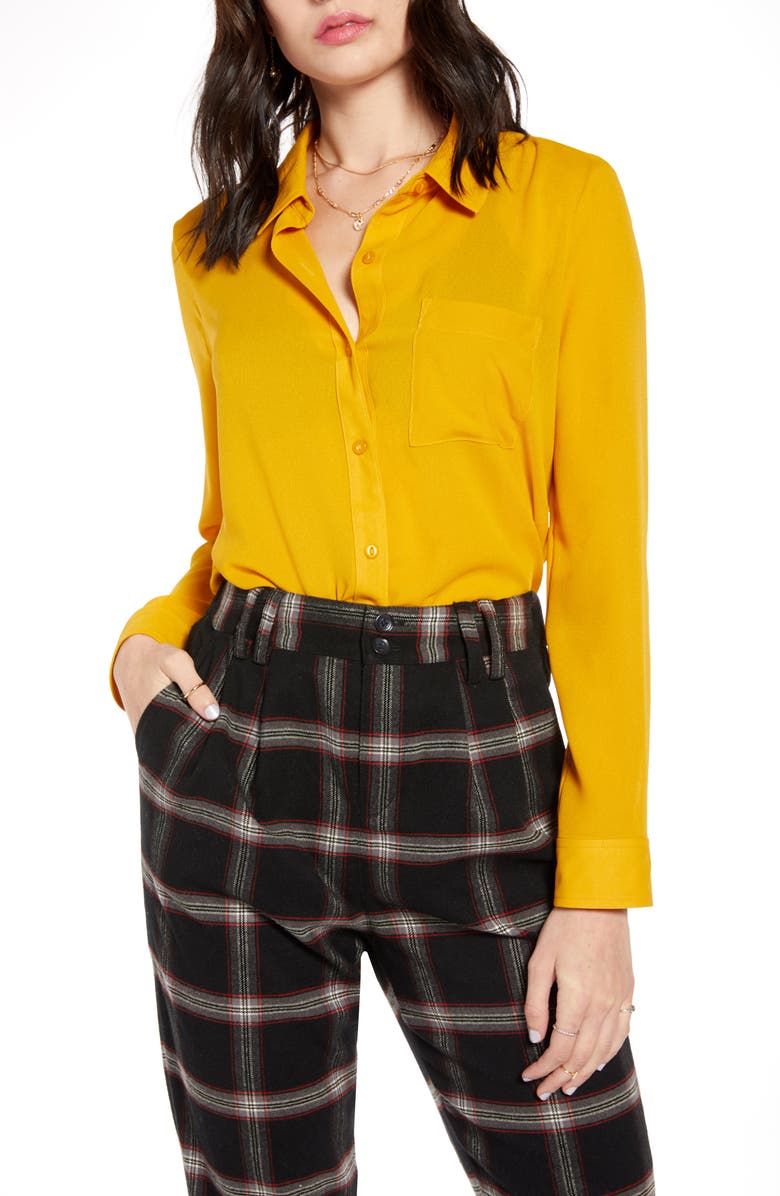 BP. x Claudia Sulewski Gathered Back Shirt, Main, color,